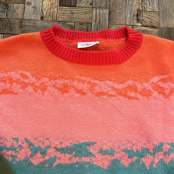Vestique Bright Multicolor Sunset Crewneck Sweater NWT - Picture 10 of 10